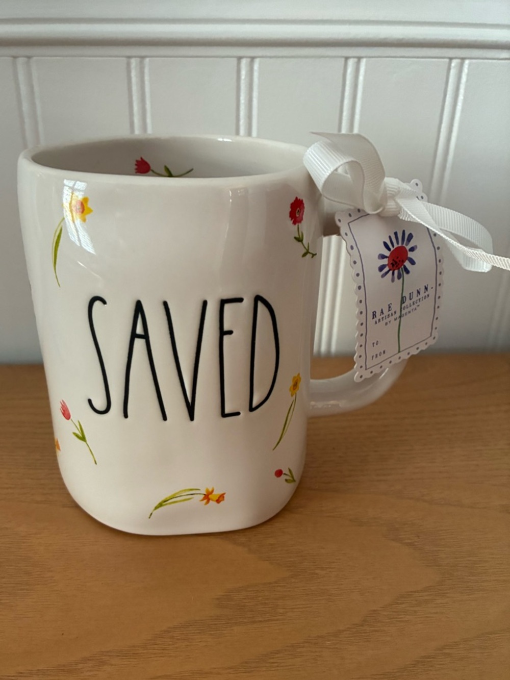 NWT Rae Dunn Ceramic “Saved” Mug from the Artisan Collection by Magenta.